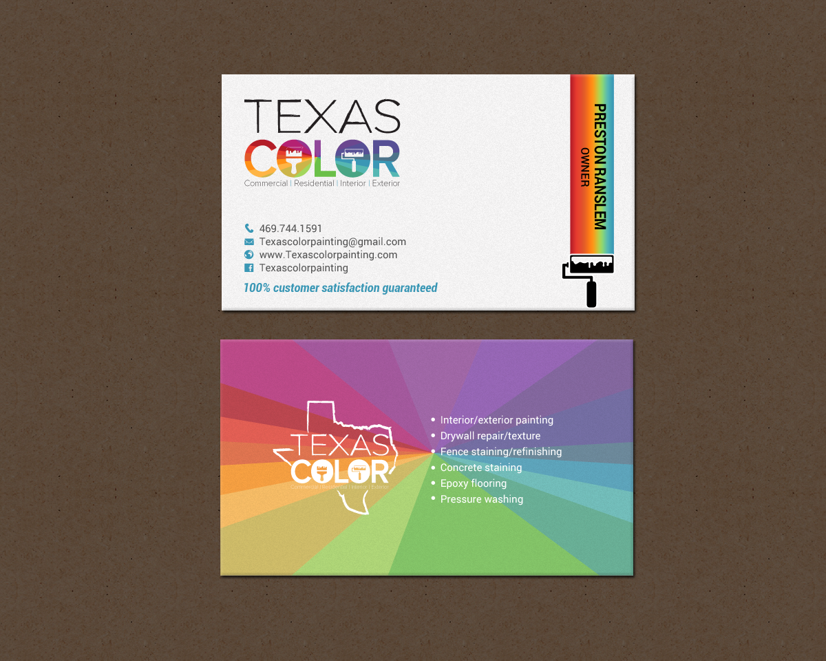 Upmarket Serious Painting Business Card Design For Texas