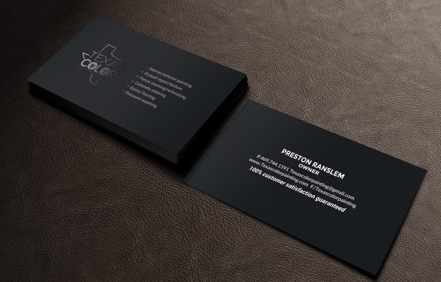 Business Card Design by chandrayaan.creative for Texas Color Painting  | Design #18571614