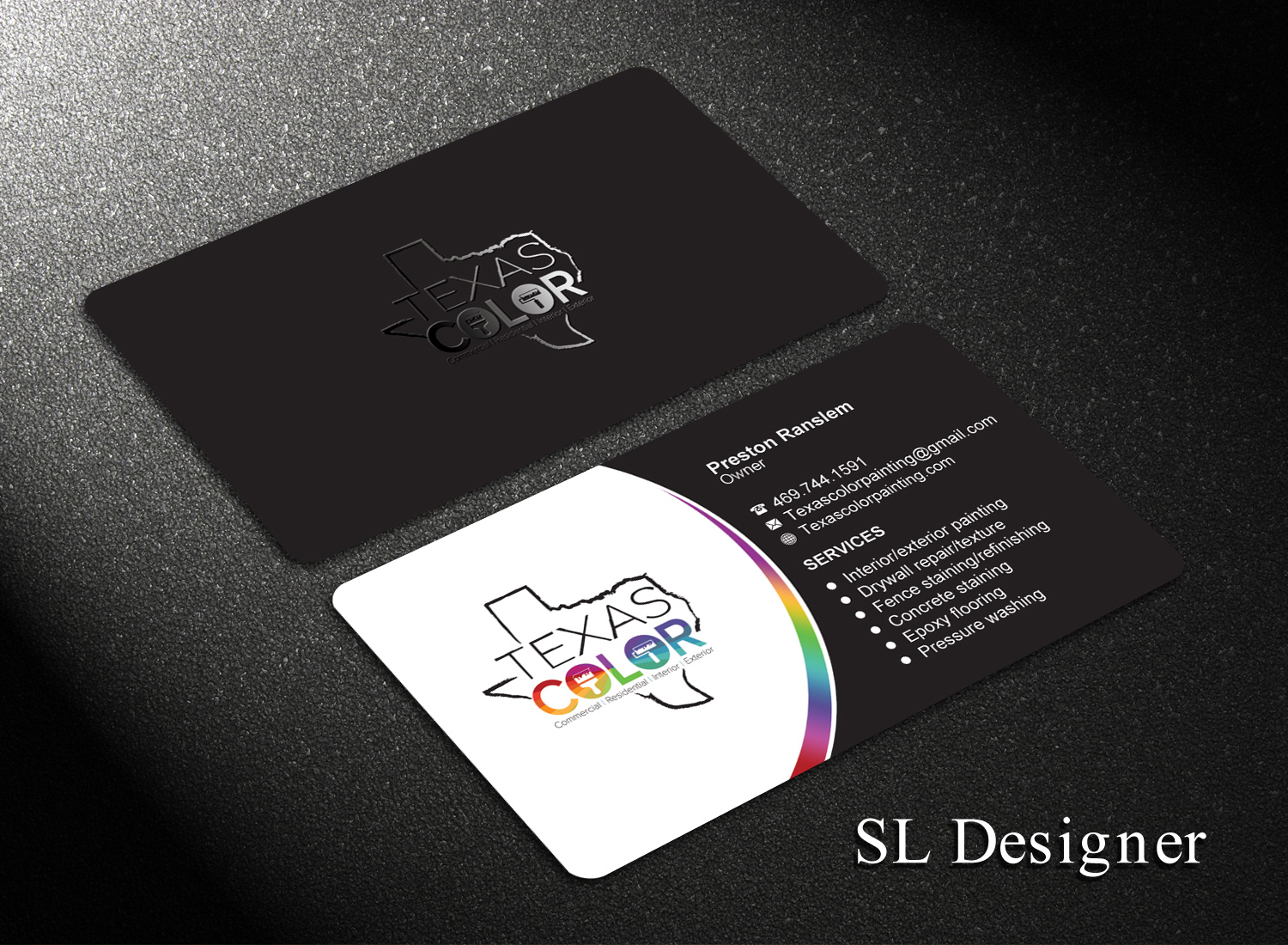 Business Card Design by SL Designer for Texas Color Painting  | Design #18562453