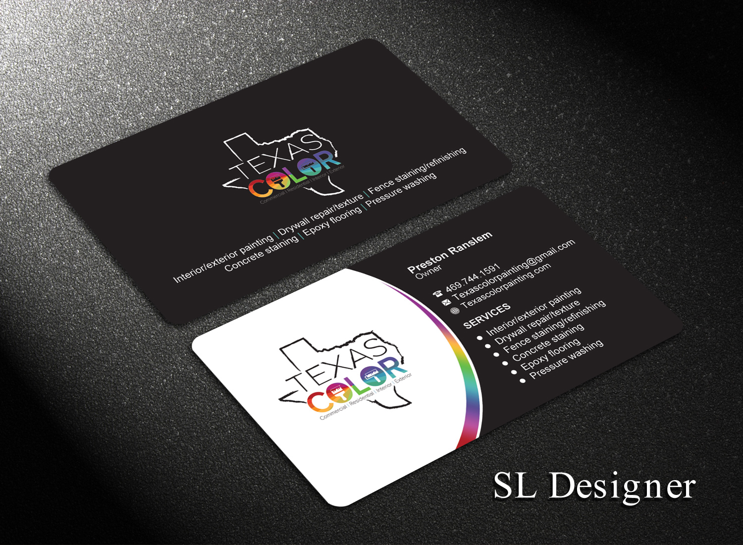 Diseño de Tarjeta de Presentación por SL Designer para Texas Color Painting  | Diseño #18562454