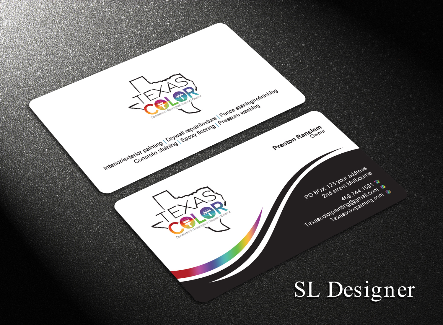 Business Card Design by SL Designer for Texas Color Painting  | Design #18562456