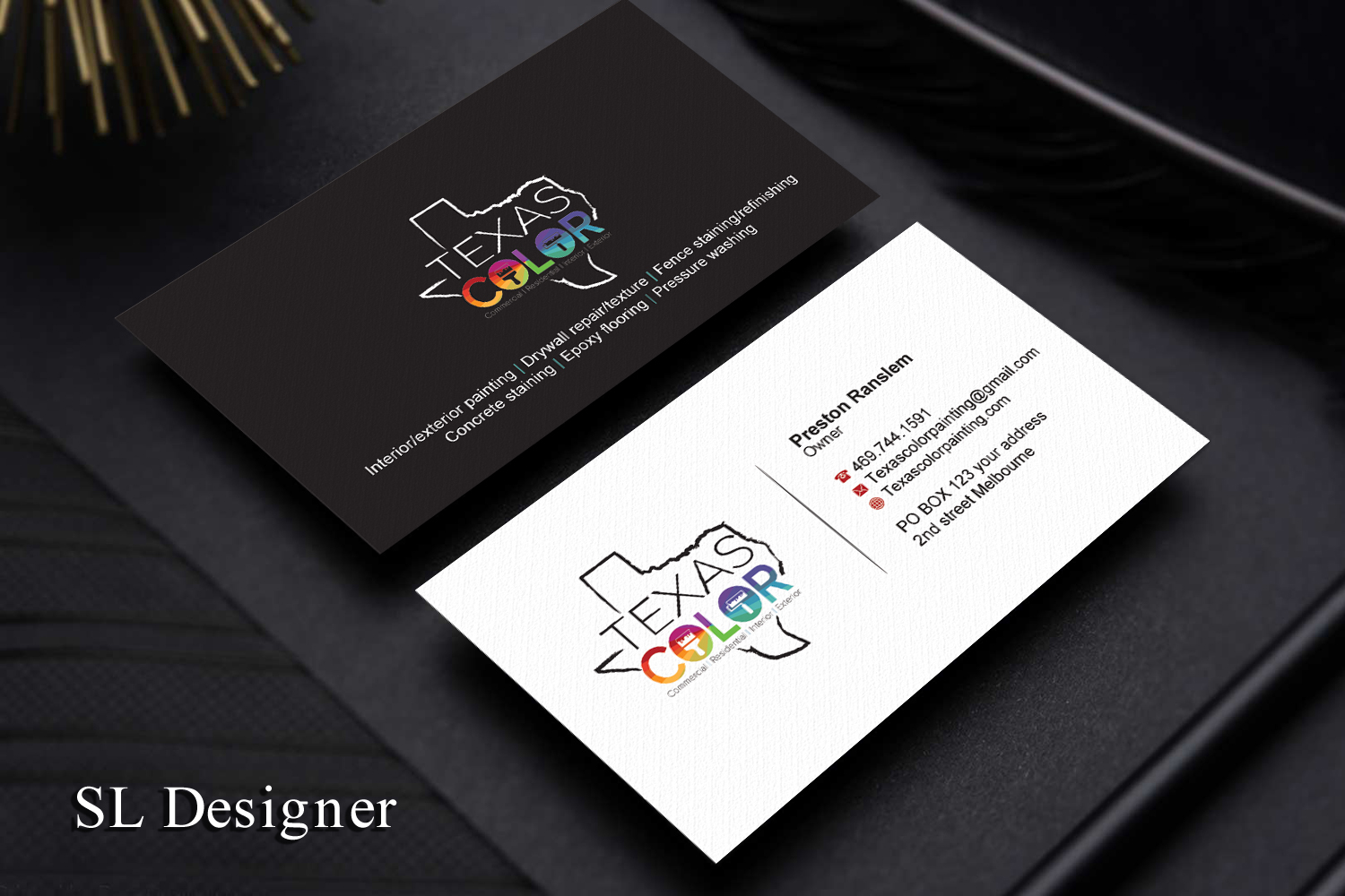 Business Card Design by SL Designer for Texas Color Painting  | Design #18562462