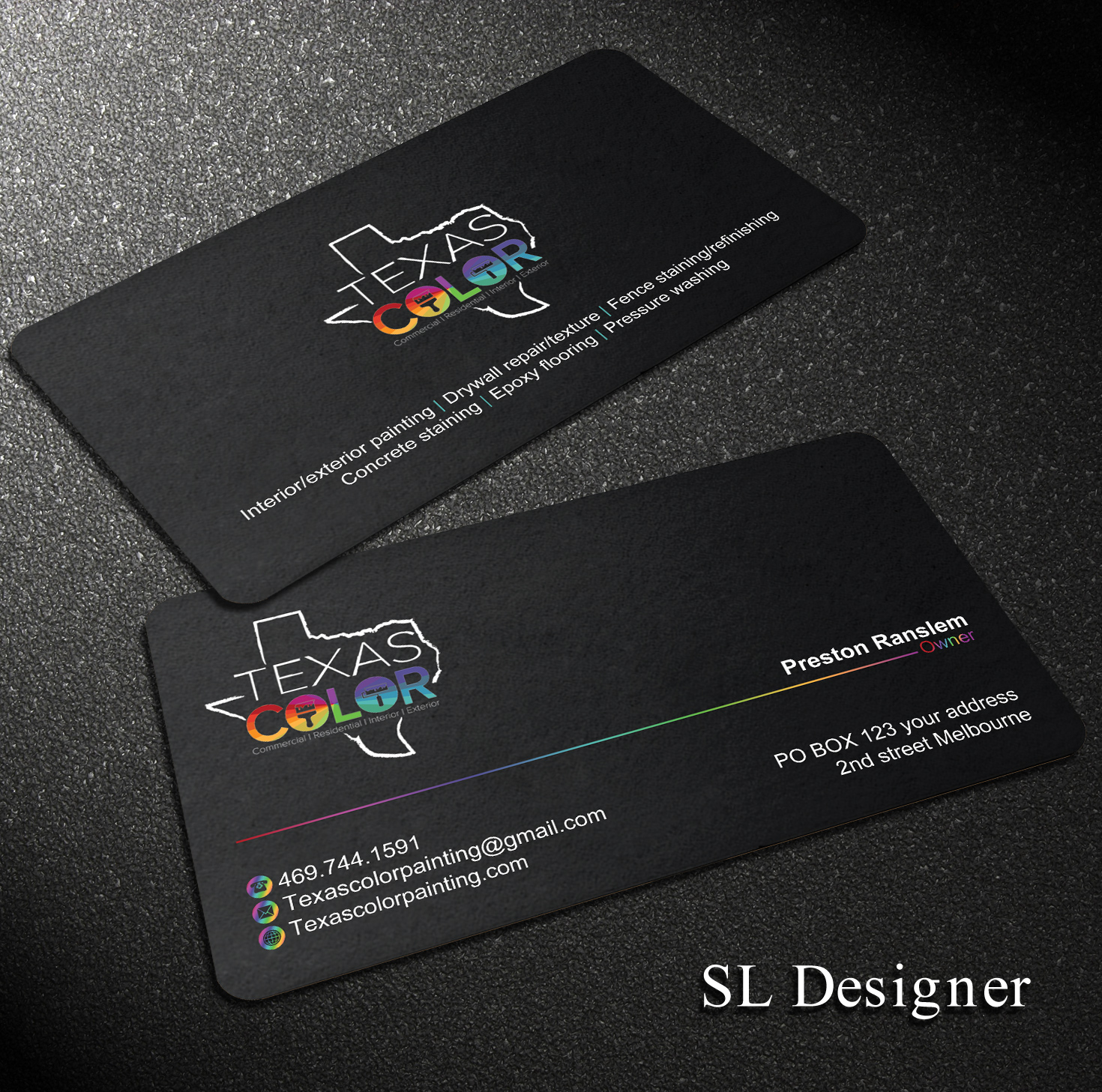 Business Card Design by SL Designer for Texas Color Painting  | Design #18562476