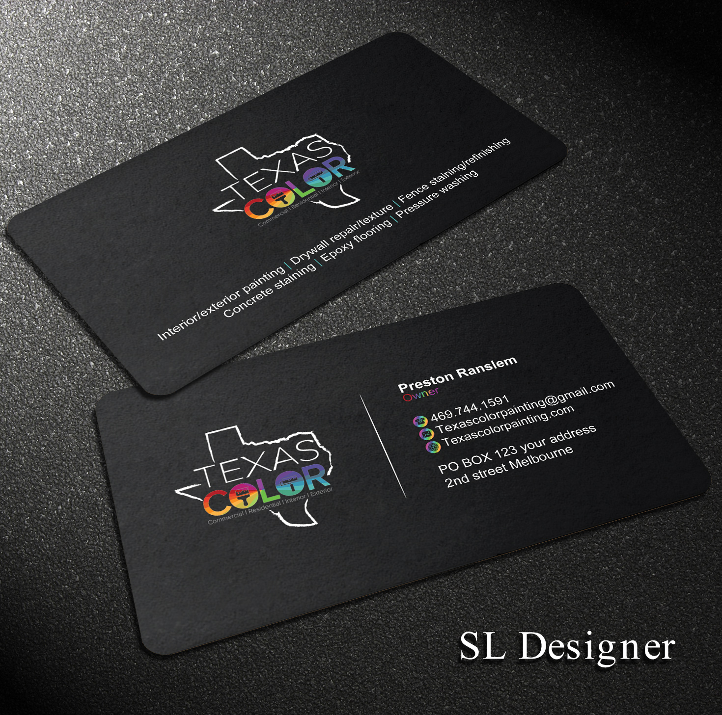 Business Card Design by SL Designer for Texas Color Painting  | Design #18562477