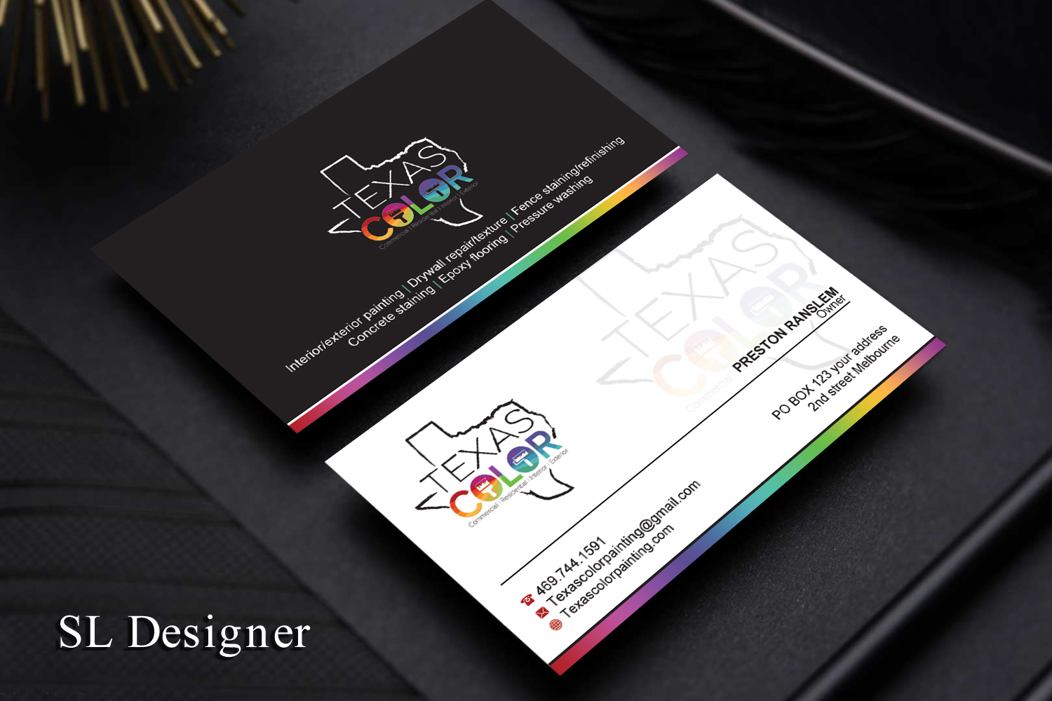 Business Card Design by SL Designer for Texas Color Painting  | Design #18565105