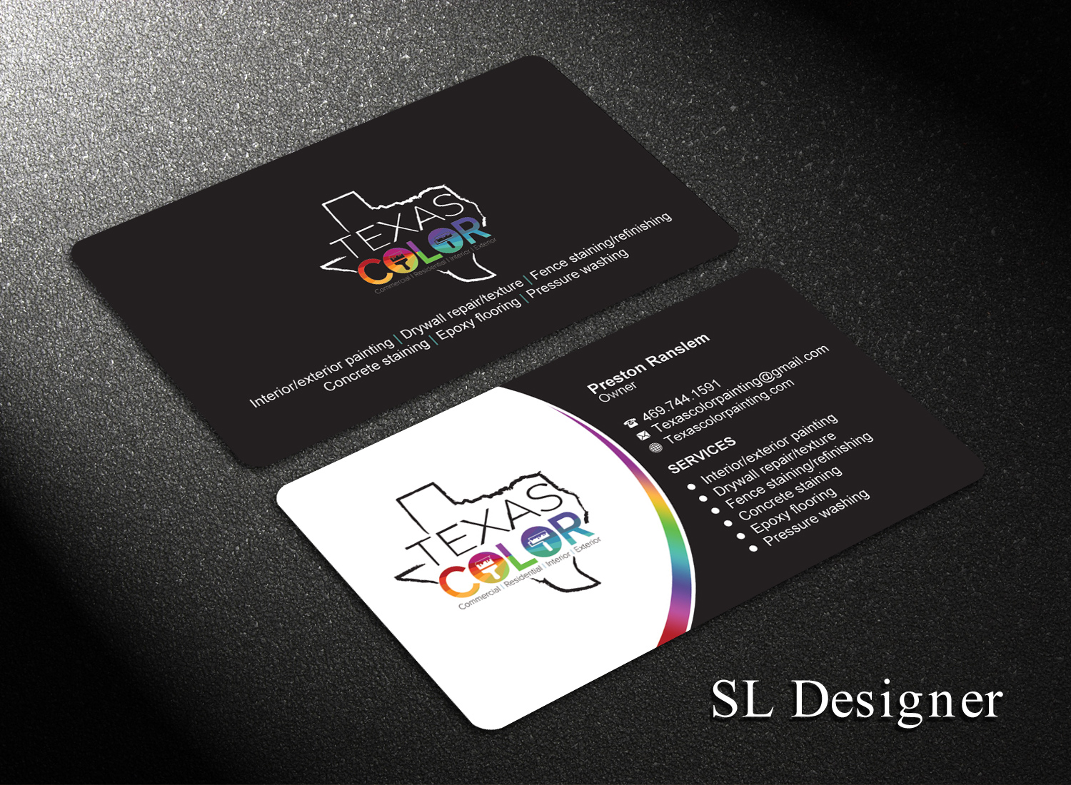 Business Card Design by SL Designer for Texas Color Painting  | Design #18565108