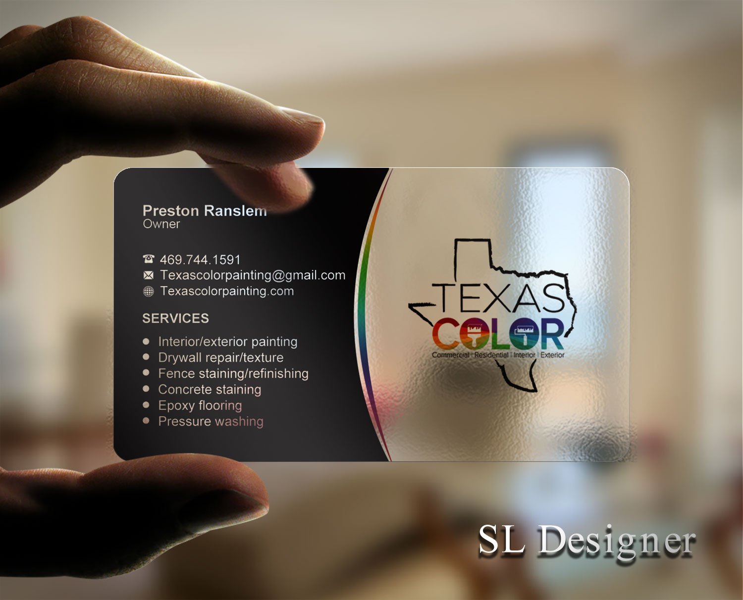 Business Card Design by SL Designer for Texas Color Painting  | Design #18565301