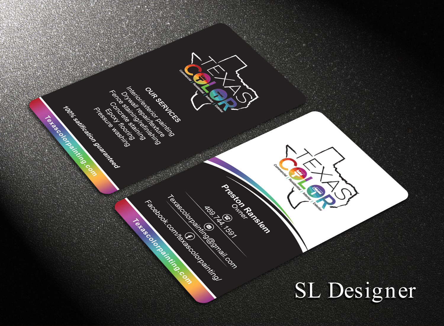 Business Card Design by SL Designer for Texas Color Painting  | Design #18565932