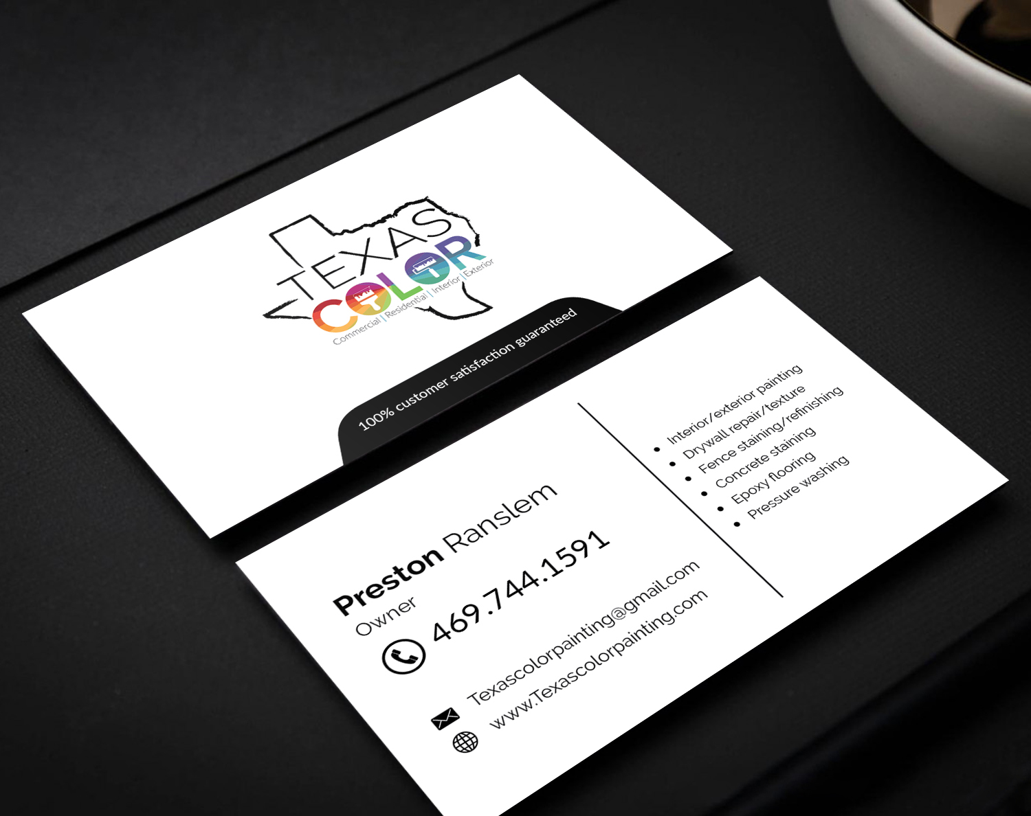 Business Card Design by M6G for Texas Color Painting  | Design #18565268