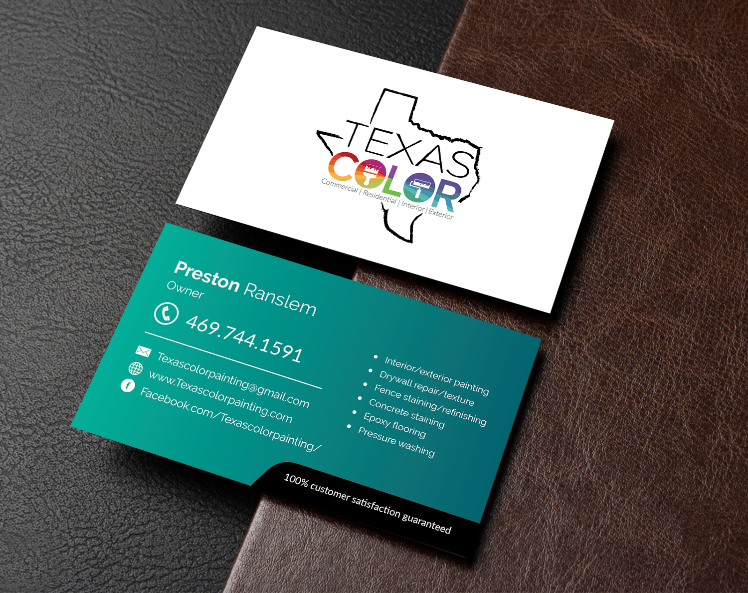 Business Card Design by M6G for Texas Color Painting  | Design #18570317