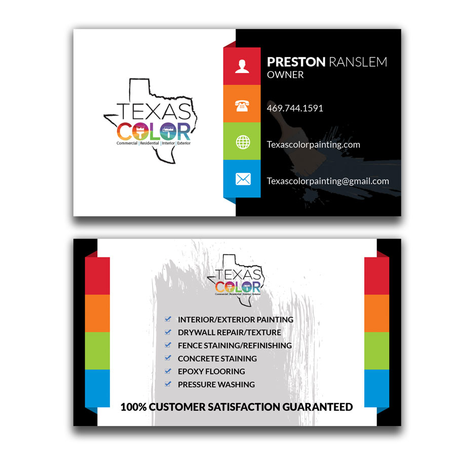 business card design by nthamali85 for texas color painting design 18584308 - Painting Business Cards business card design by nthamali85 for texas color painting design 18584308 - Painting Business Cards