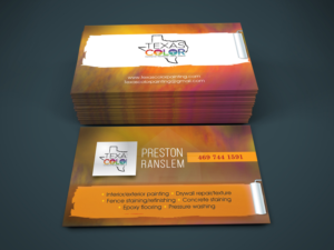 Business Card Design by SANDOSS M for Texas Color Painting  | Design #18561603
