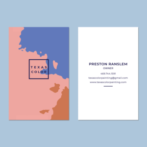 Business Card Design by K A J A  H Ø G L U N D for Texas Color Painting  | Design #18562441