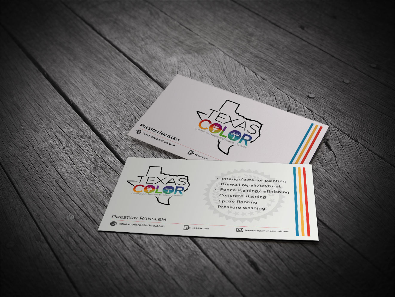 Business Card Design by B.R. for Texas Color Painting  | Design #18561744