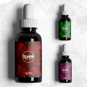 Mood Vapes.  the aim is to sell vaping liquids based on mood or feelings | Label Design by desainerd