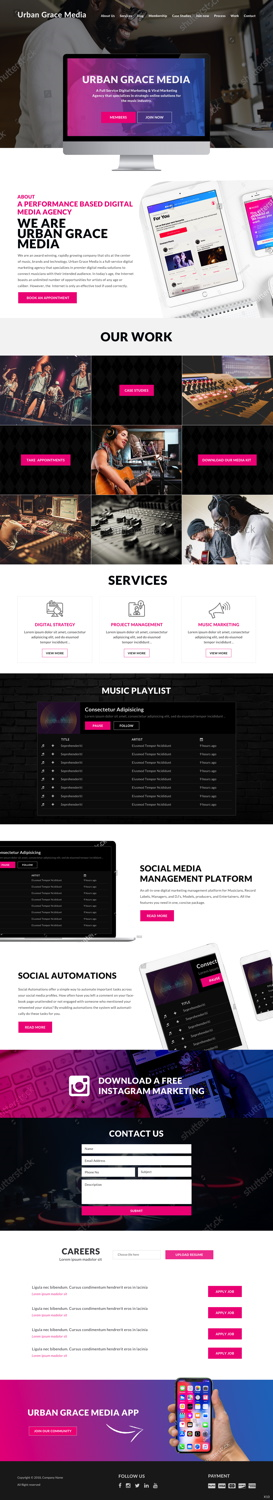 Music Marketing Agency in need of a fully responsive website