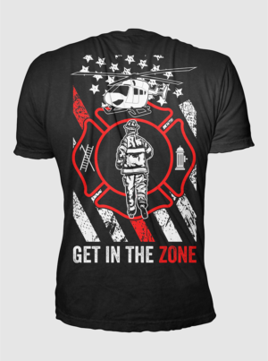Firefighter Inside Medical Helicopter Landing Zone | T-Shirt-Design von 777SKY
