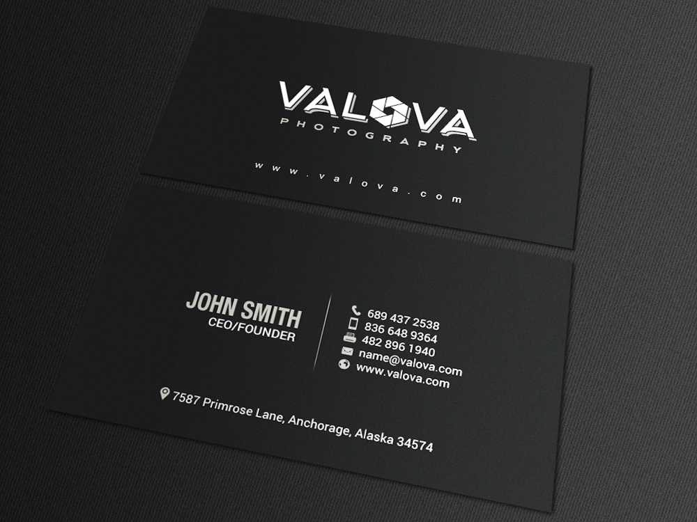 Business Card Design by chandrayaan.creative for Valova Photography | Design #18589949