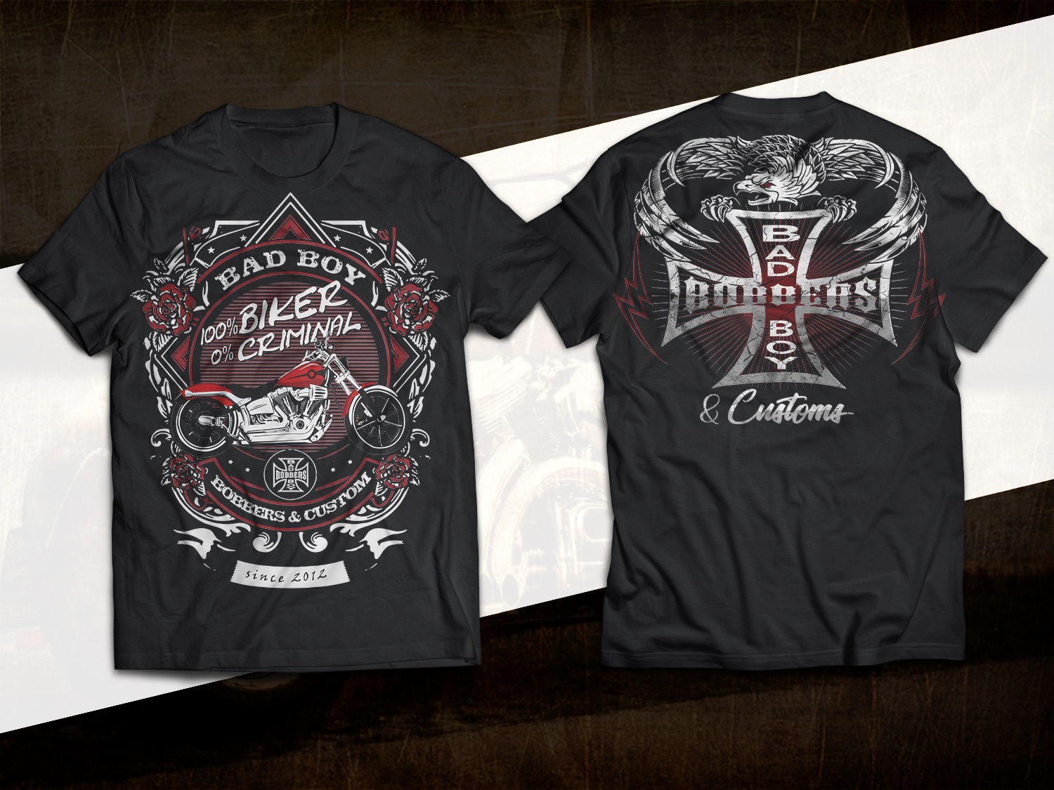 T-Shirt-Design von dhadaj für Custom Bike Shop | Design #18659523