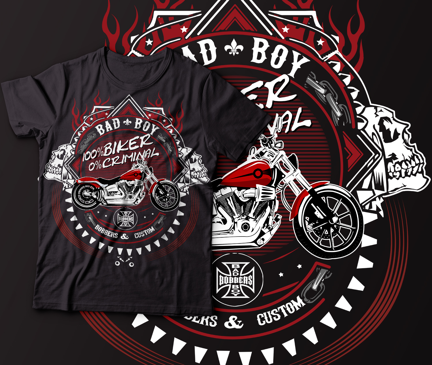 T-shirt Design by dhadaj for Custom Bike Shop | Design #18688404