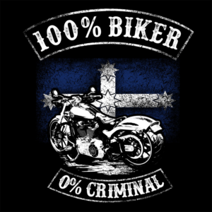 BIKER T-SHIRT #1 - 100% BIKER 0% CRIMINAL | Diseño de Camiseta por O_O NIZAL O_O