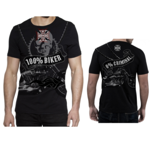 BIKER T-SHIRT #1 - 100% BIKER 0% CRIMINAL | Diseño de Camiseta por elveneclipse