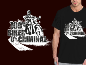 BIKER T-SHIRT #1 - 100% BIKER 0% CRIMINAL | Diseño de Camiseta por Oleg Androsov