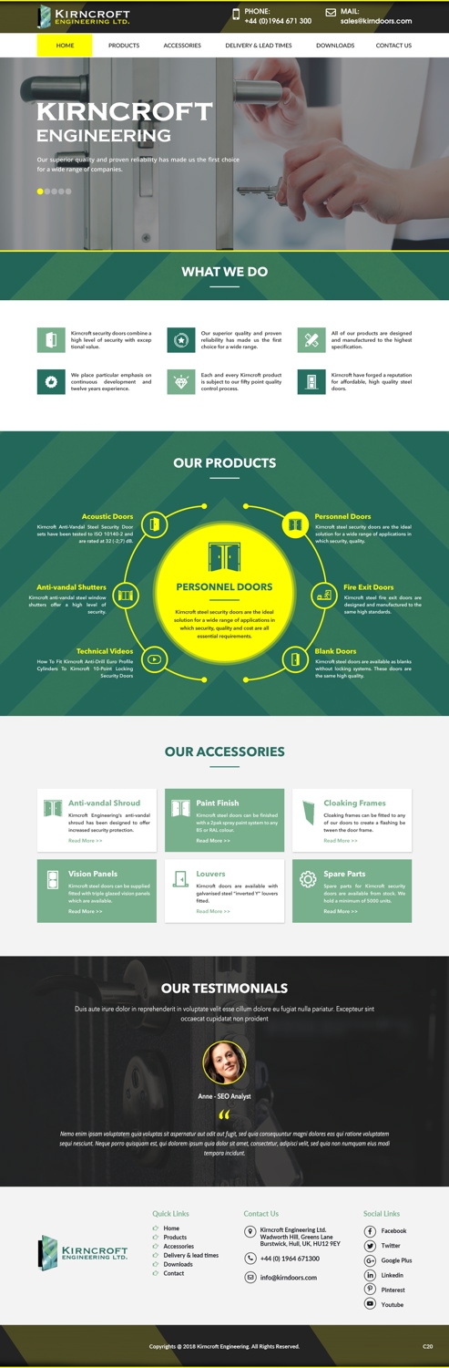 Wordpress Design by pb for Kirncroft Enginering Ltd | Design #18586965