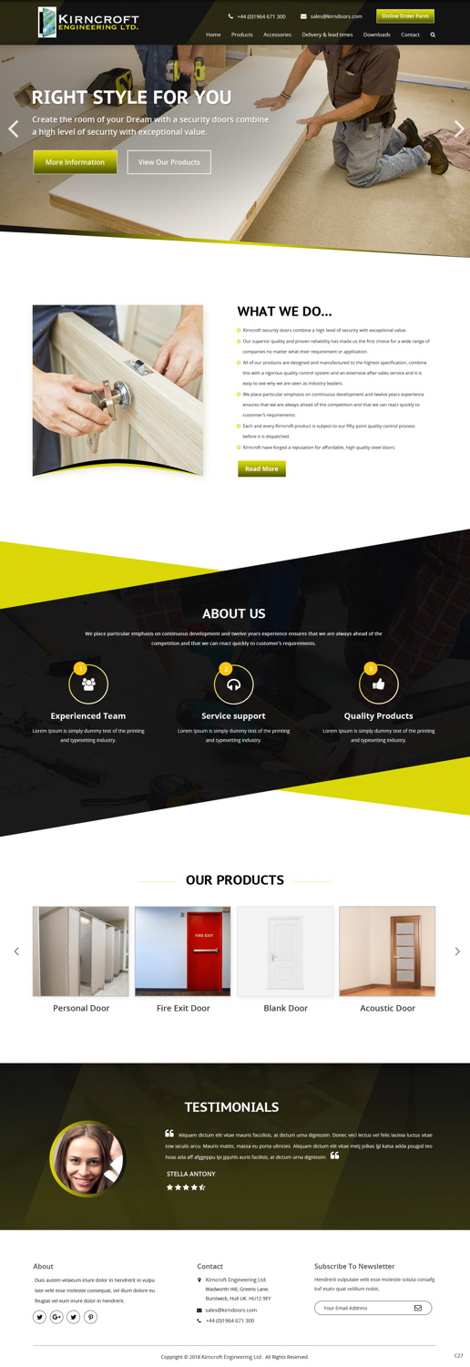 Wordpress Design by pb for Kirncroft Enginering Ltd | Design #18586969