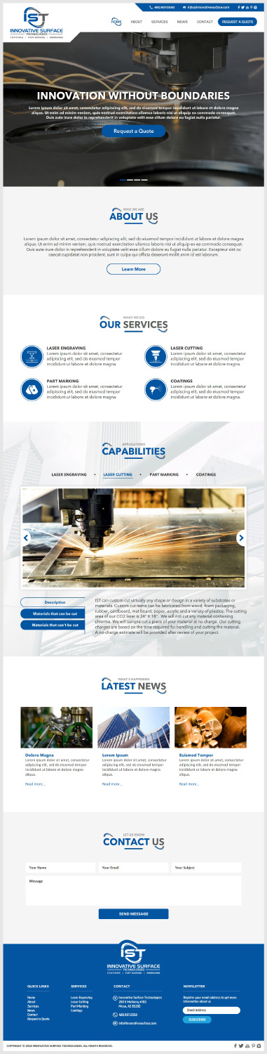 Wordpress Design by -Marc- for Innovative Surface Technologies | Design #19496835