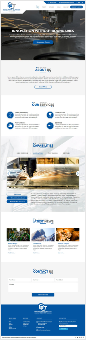 Sleek wordpress site for Innovative surface technologies | WordPress-Design von -Marc-