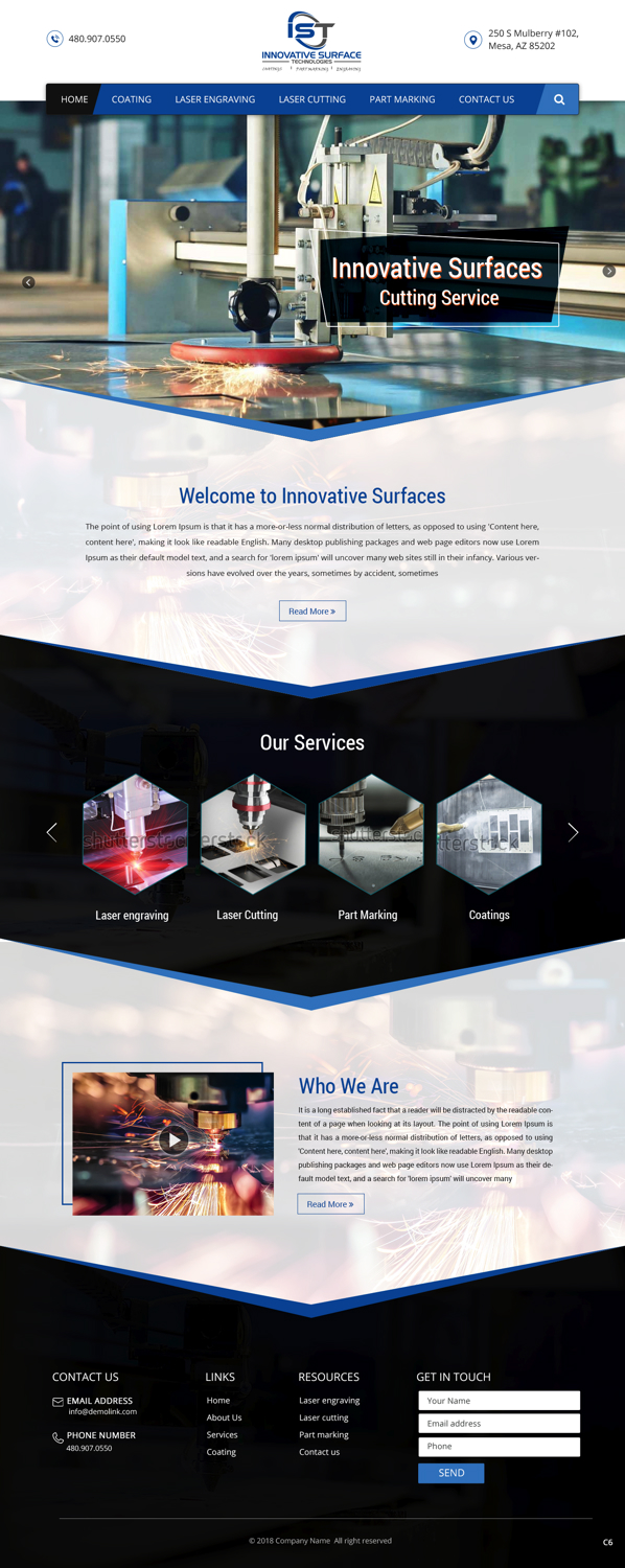Wordpress Design by pb for Innovative Surface Technologies | Design #19421416