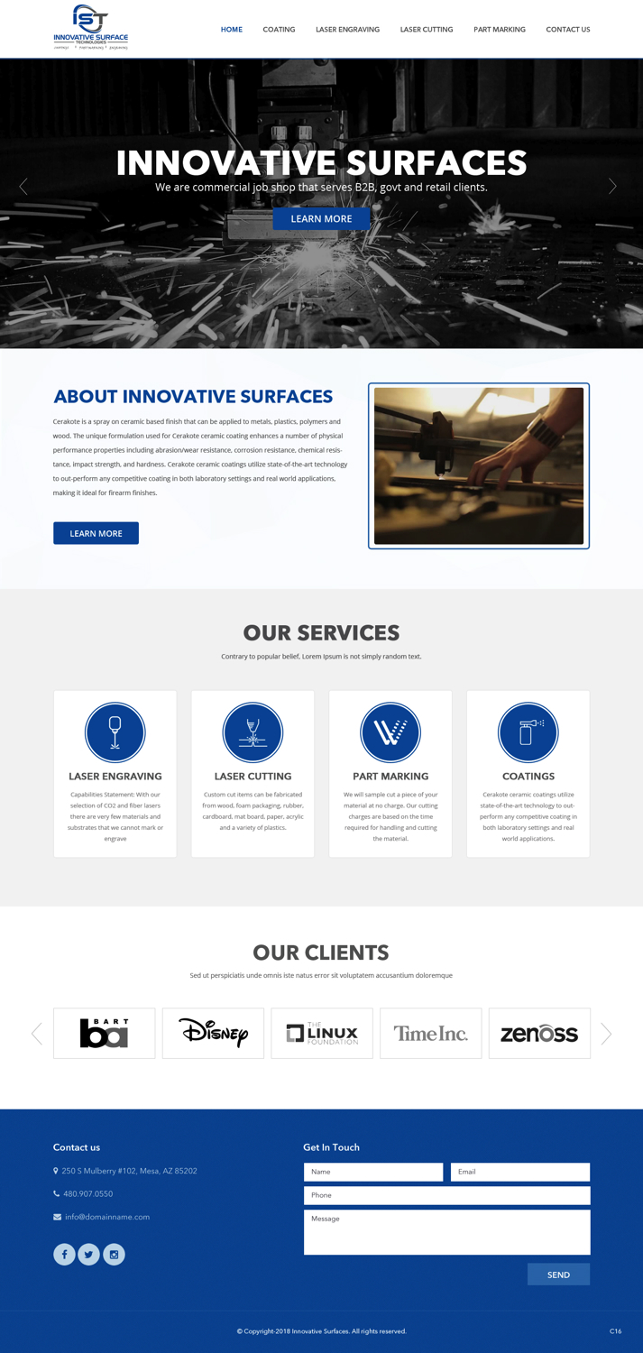 Wordpress Design by pb for Innovative Surface Technologies | Design #19421420