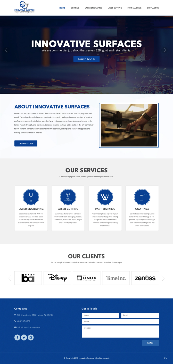 Wordpress Design by pb for Innovative Surface Technologies | Design #19421421