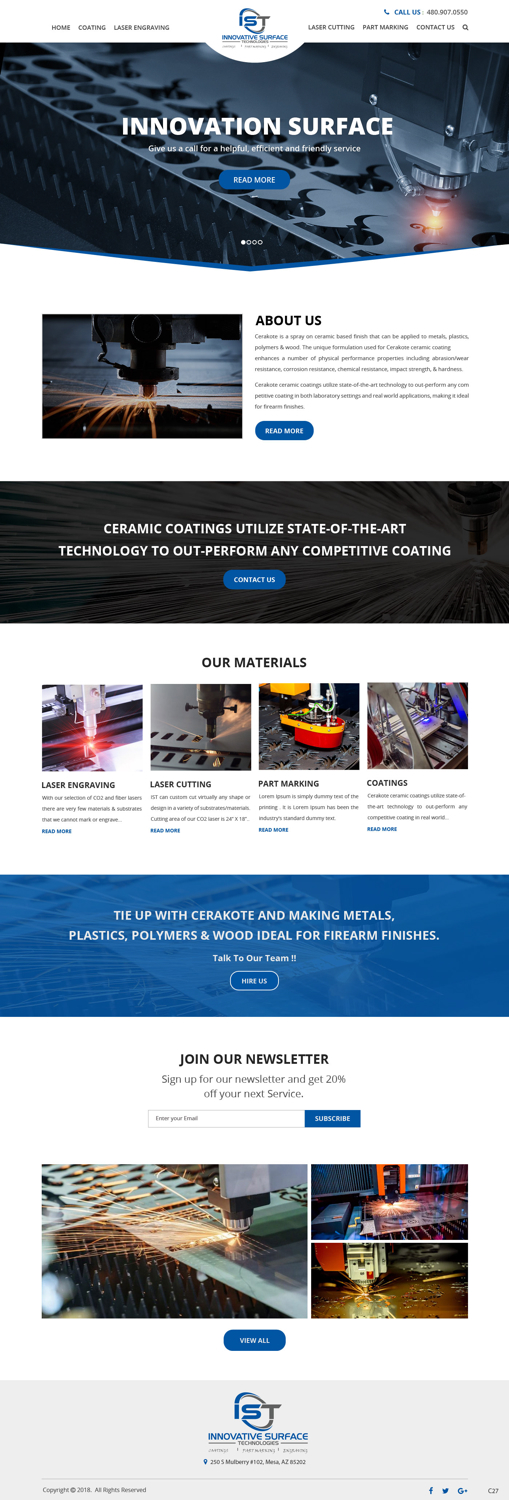 Wordpress Design by pb for Innovative Surface Technologies | Design #19421422