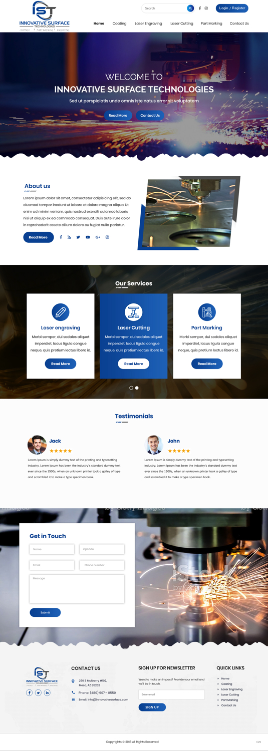 Wordpress Design by pb for Innovative Surface Technologies | Design #19421424