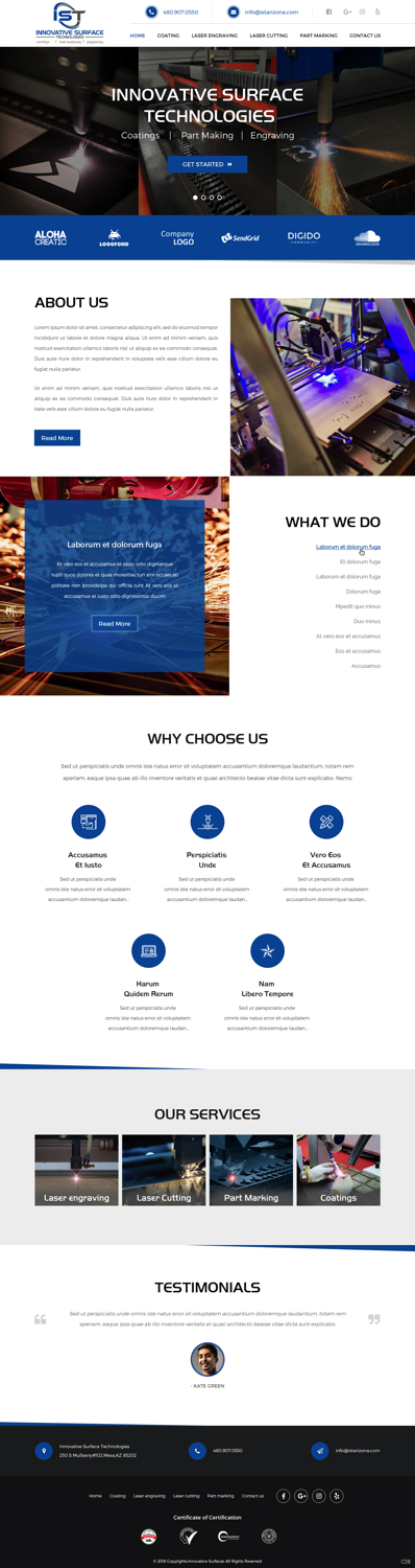 Wordpress Design by pb for Innovative Surface Technologies | Design #19421425