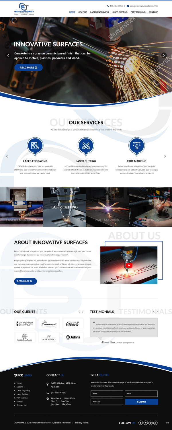 Wordpress Design by pb for Innovative Surface Technologies | Design #19431154