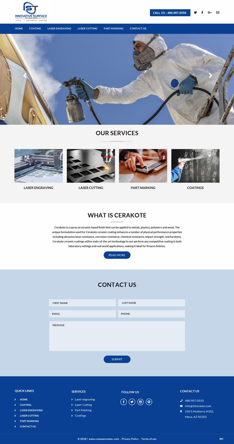 Wordpress Design by pb for Innovative Surface Technologies | Design #19431155