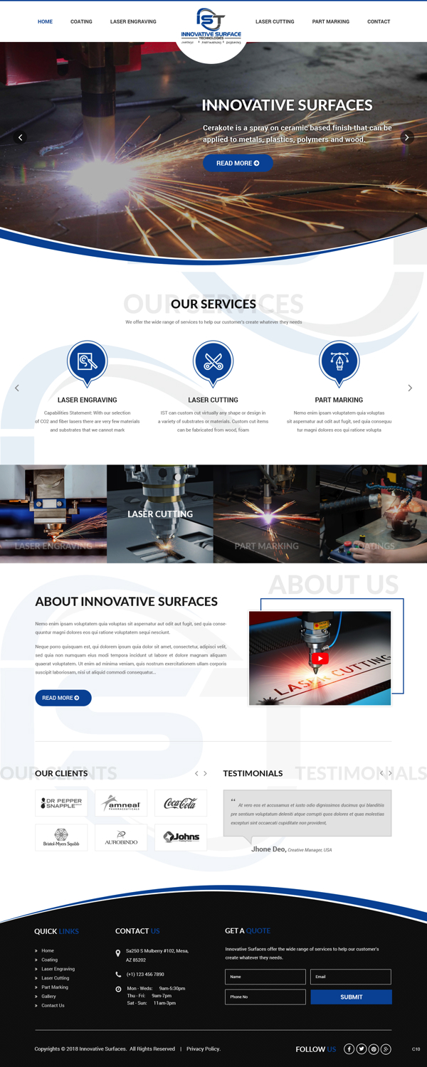 Wordpress Design by pb for Innovative Surface Technologies | Design #19431156