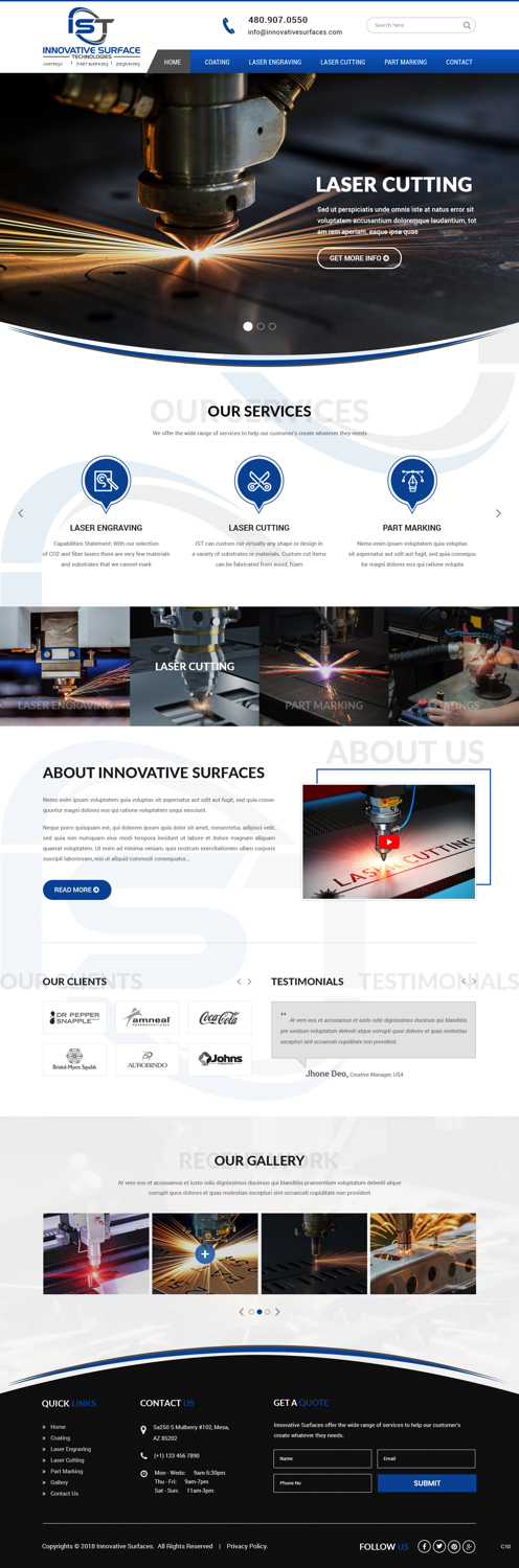 Wordpress Design by pb for Innovative Surface Technologies | Design #19475216