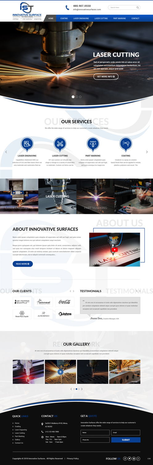 Wordpress Design by pb for Innovative Surface Technologies | Design #19495964