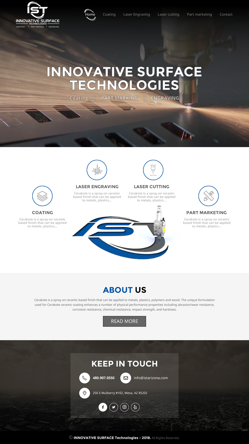 Wordpress Design by rightway for Innovative Surface Technologies | Design #19429039