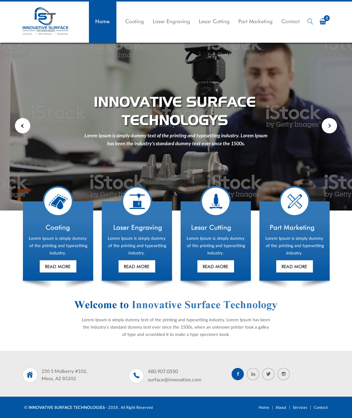 Diseño Wordpress por rightway para Innovative Surface Technologies | Diseño #19429041