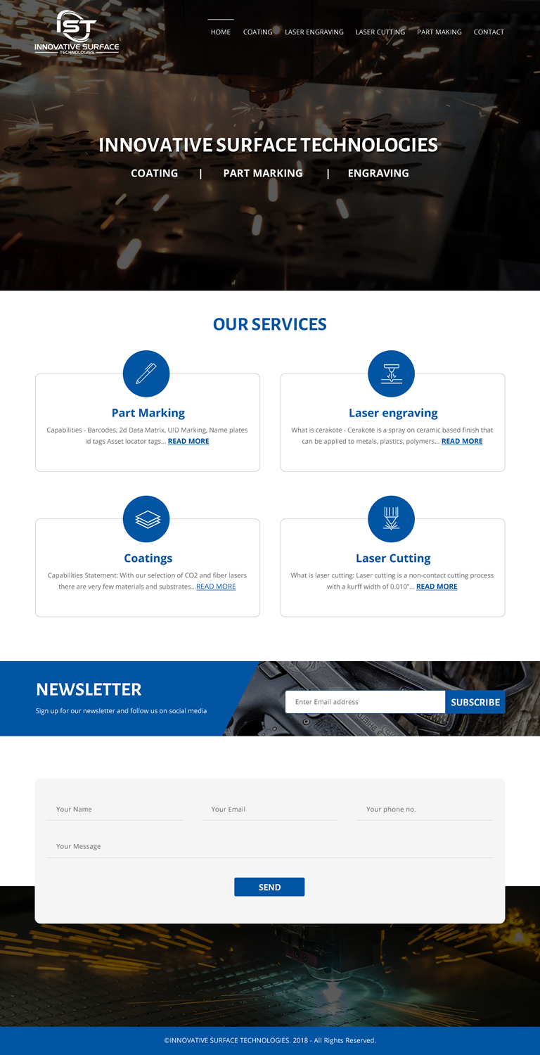 Wordpress Design by rightway for Innovative Surface Technologies | Design #19429050