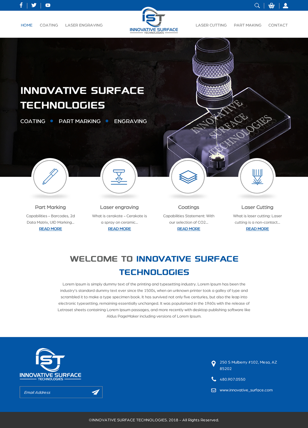 Wordpress Design by rightway for Innovative Surface Technologies | Design #19429051