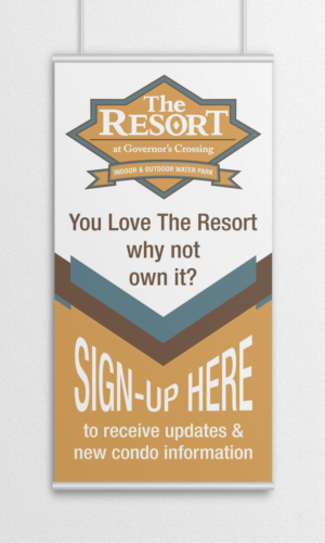 Hotel Lobby sign up to invest banner 4ft by 8 ft | Graphic Design by Maestroto