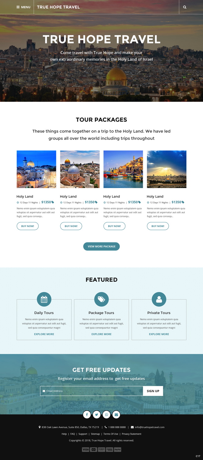 Diseño Web por pb para True Hope Travel | Diseño #18597030