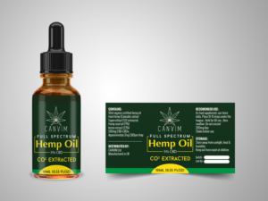 Canvim CBD oil tincture bottle product label design | Label Design by Priyo Subarkah