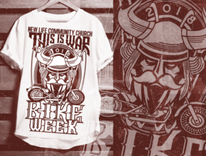 Bike Week 2018 Shirt Design for New Life Community Church | Diseño de Camiseta por DUBIOSUL